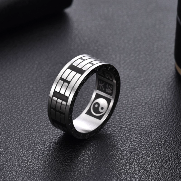 Bagua Yin Yang Rotatable Ring – Feng Shui Balance & Titanium Steel Healing Jewelry