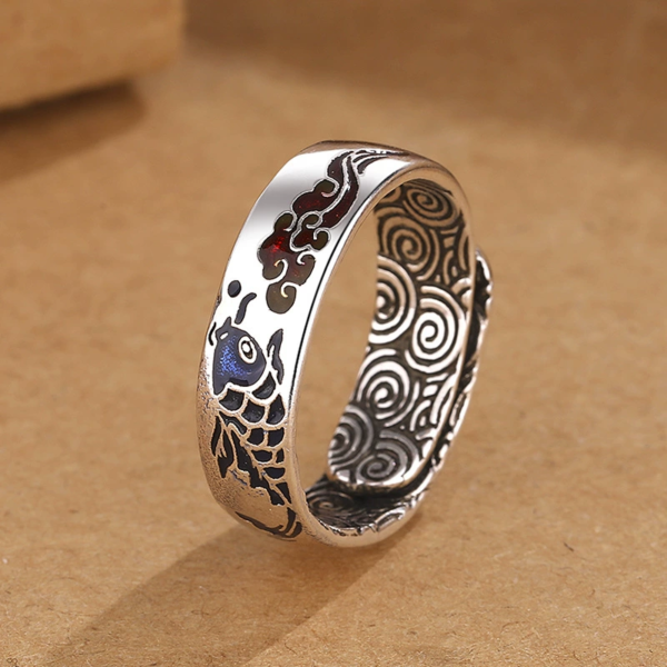 Koi Fish Prosperity Ring – Feng Shui Lucky Wealth & Success Jewelry