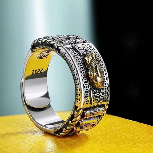 Lucky Pixiu Wealth Ring – Rotatable Prayer Wheel Feng Shui Prosperity Jewelry