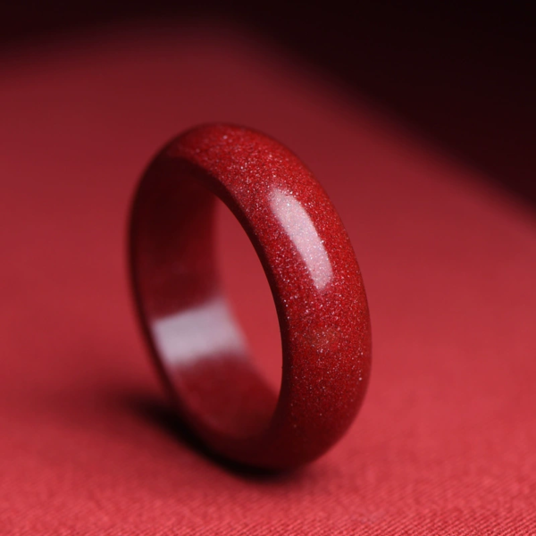 Cinnabar ‘Om Mani Padme Hum’ Mantra Ring – Spiritual Protection & Wisdom